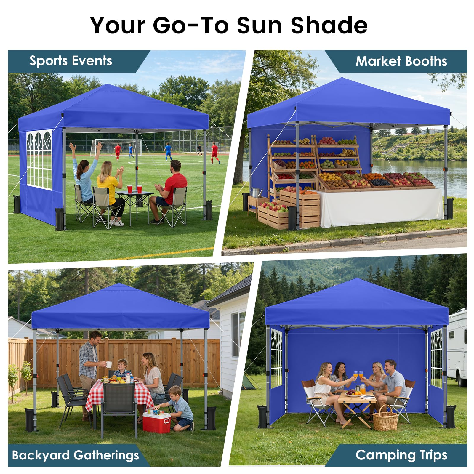10 × 10 FT Pop-Up Canopy Tent – One-Push Outdoor Gazebo for Events, Camping & Commercial Use