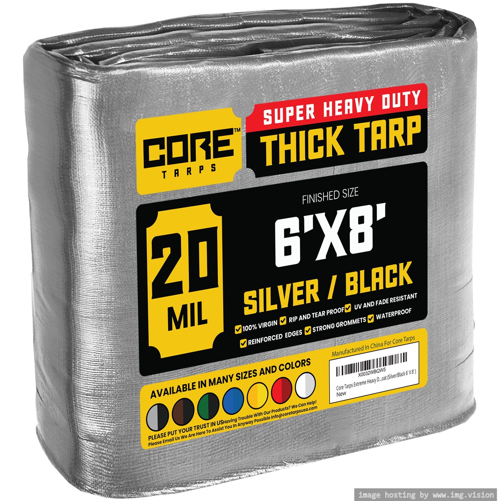 Extra Heavy-Duty Waterproof Tarp – UV-Resistant Rip-Resistant Cover for Roof, Patio, Pool & Boat Protection