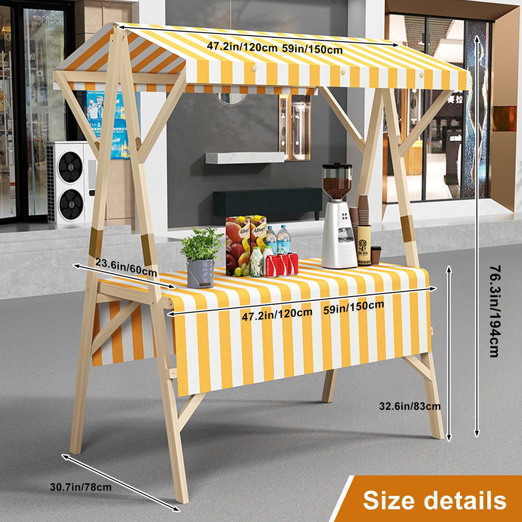 Portable Vendor Cart with Canopy – Foldable Market Stall with Wheels for Festivals, Markets & Outdoor Events