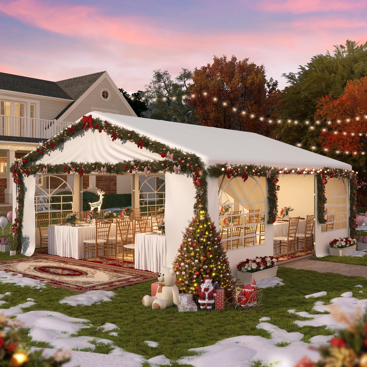 Heavy-Duty Party Tent – Large Event Canopy with Removable Sidewalls & Sandbags for Outdoor Gatherings