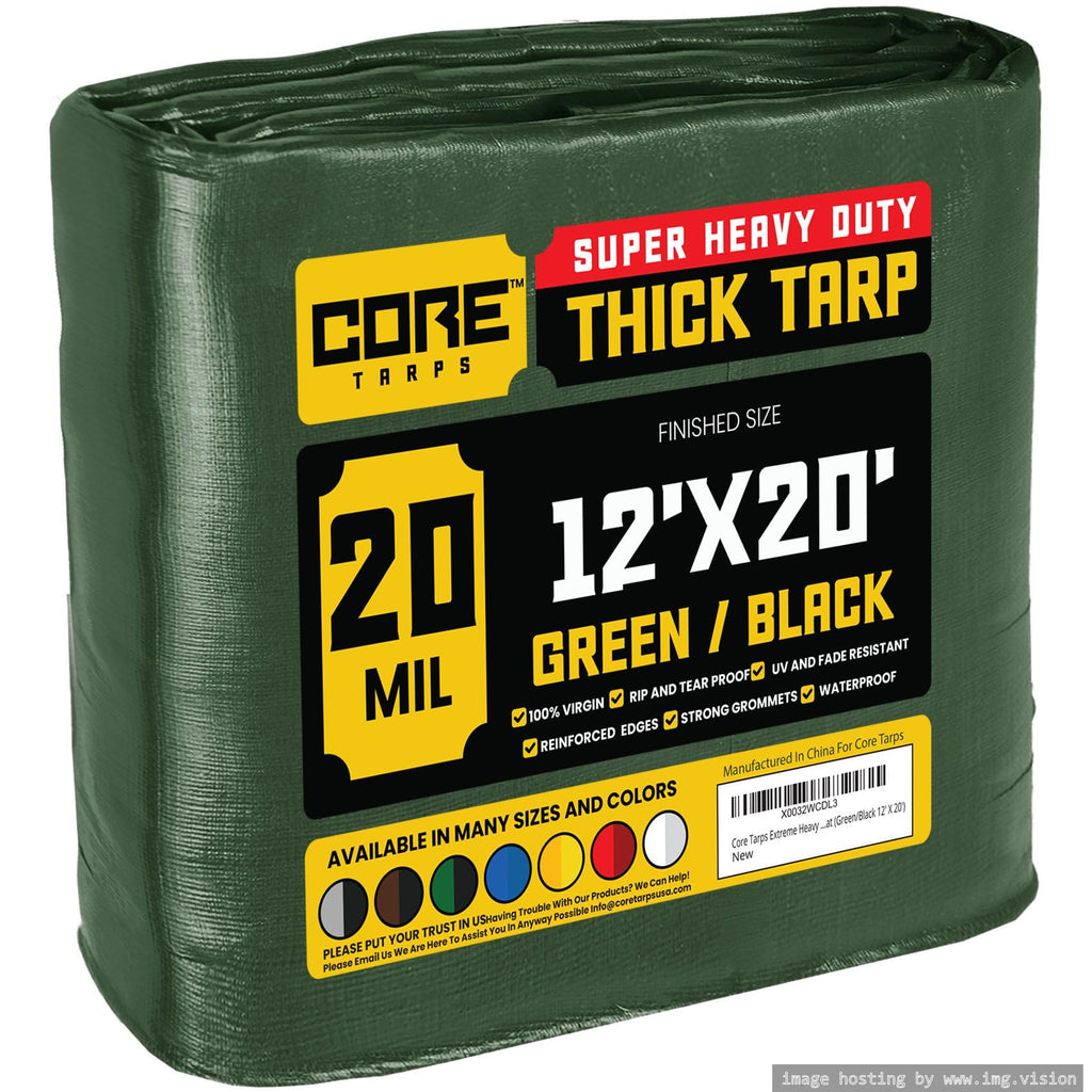 Extra Heavy-Duty Waterproof Tarp – UV-Resistant Rip-Resistant Cover for Roof, Patio, Pool & Boat Protection