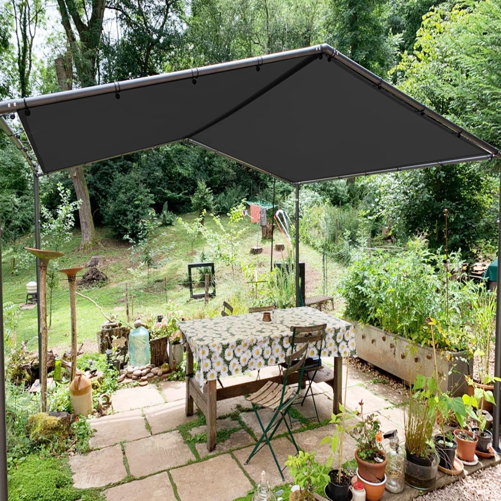 Waterproof Rectangle Sun Shade Sail – 2 × 9 m Patio & Garden Canopy with Ropes, Light Gray