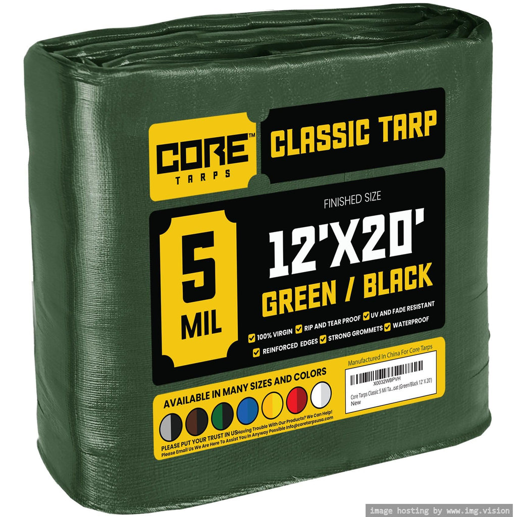 Extra Heavy-Duty Waterproof Tarp – UV-Resistant Rip-Resistant Cover for Roof, Patio, Pool & Boat Protection