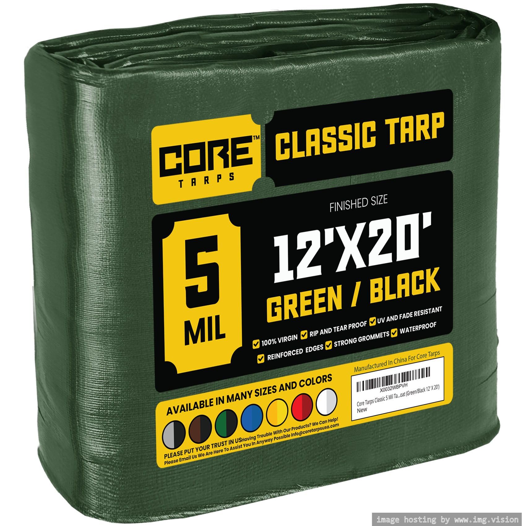 Extra Heavy-Duty Waterproof Tarp – UV-Resistant Rip-Resistant Cover for Roof, Patio, Pool & Boat Protection
