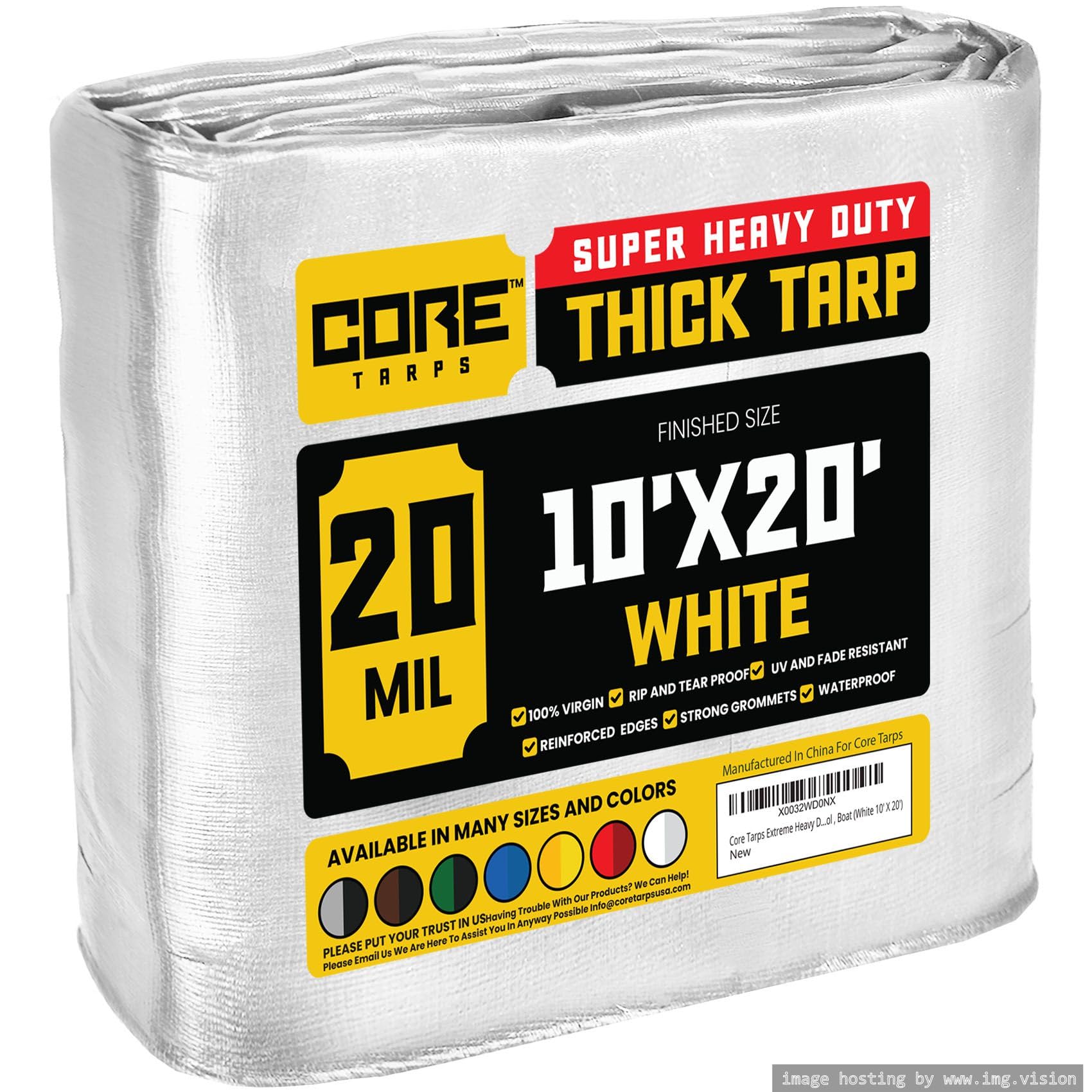 Extra Heavy-Duty Waterproof Tarp – UV-Resistant Rip-Resistant Cover for Roof, Patio, Pool & Boat Protection