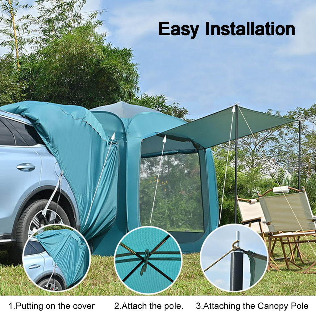 Pop-Up SUV Tailgate Tent – Waterproof Rear Hatch Shelter with UV Protection & Spacious Design