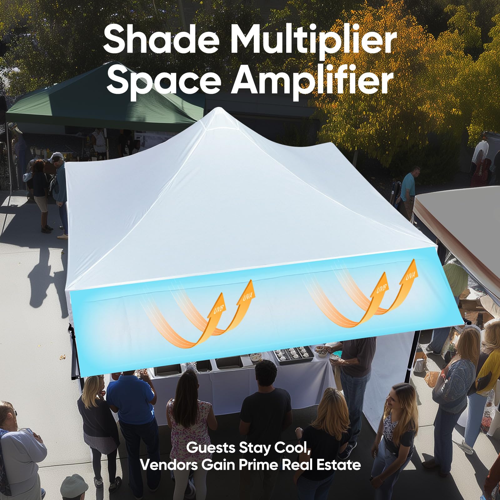 Heavy-Duty Pop-Up Canopy Tent – Commercial Instant Shelter with 3 Removable Sidewalls, Wheeled Bag & UPF 50+ Protection