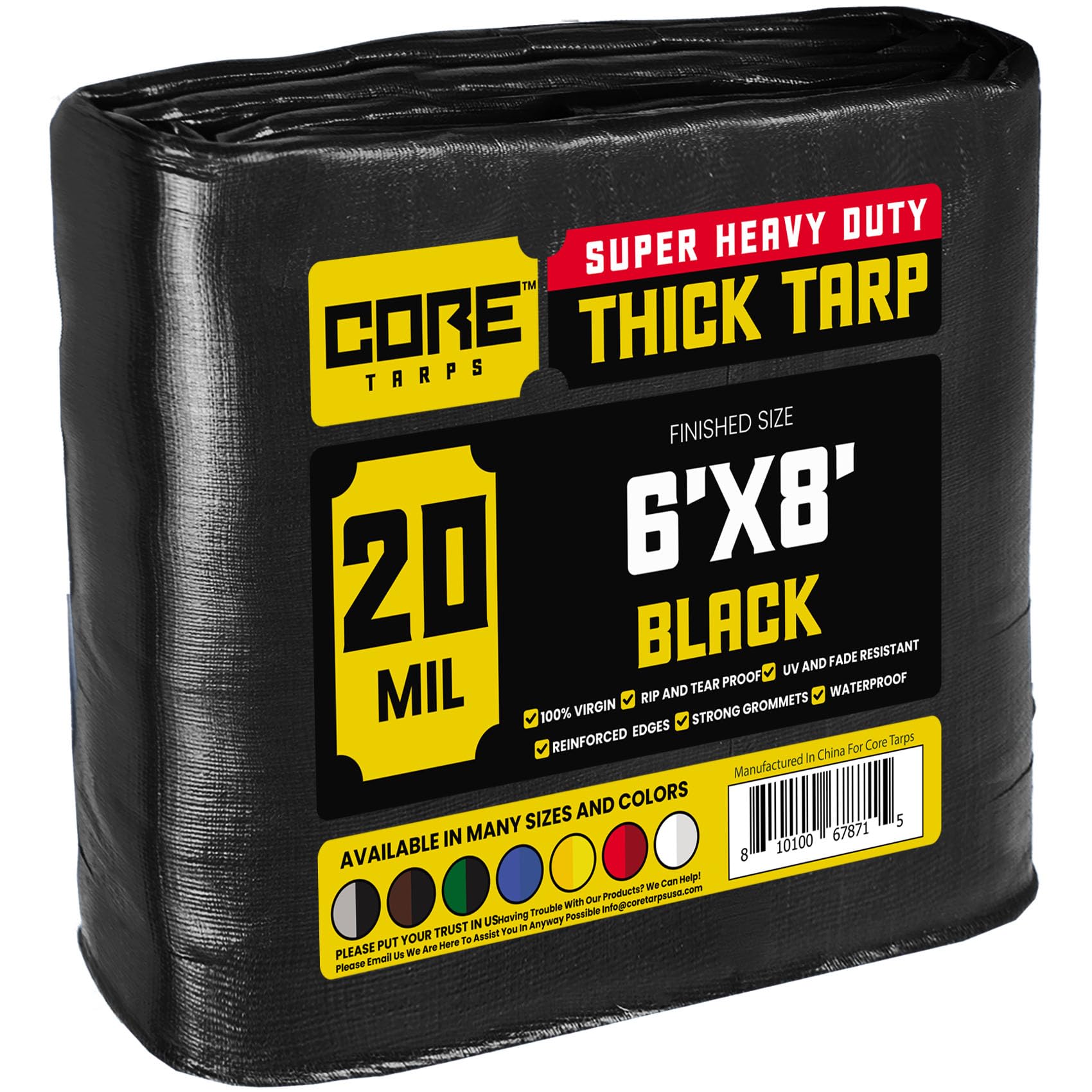 Extra Heavy-Duty Waterproof Tarp – UV-Resistant Rip-Resistant Cover for Roof, Patio, Pool & Boat Protection