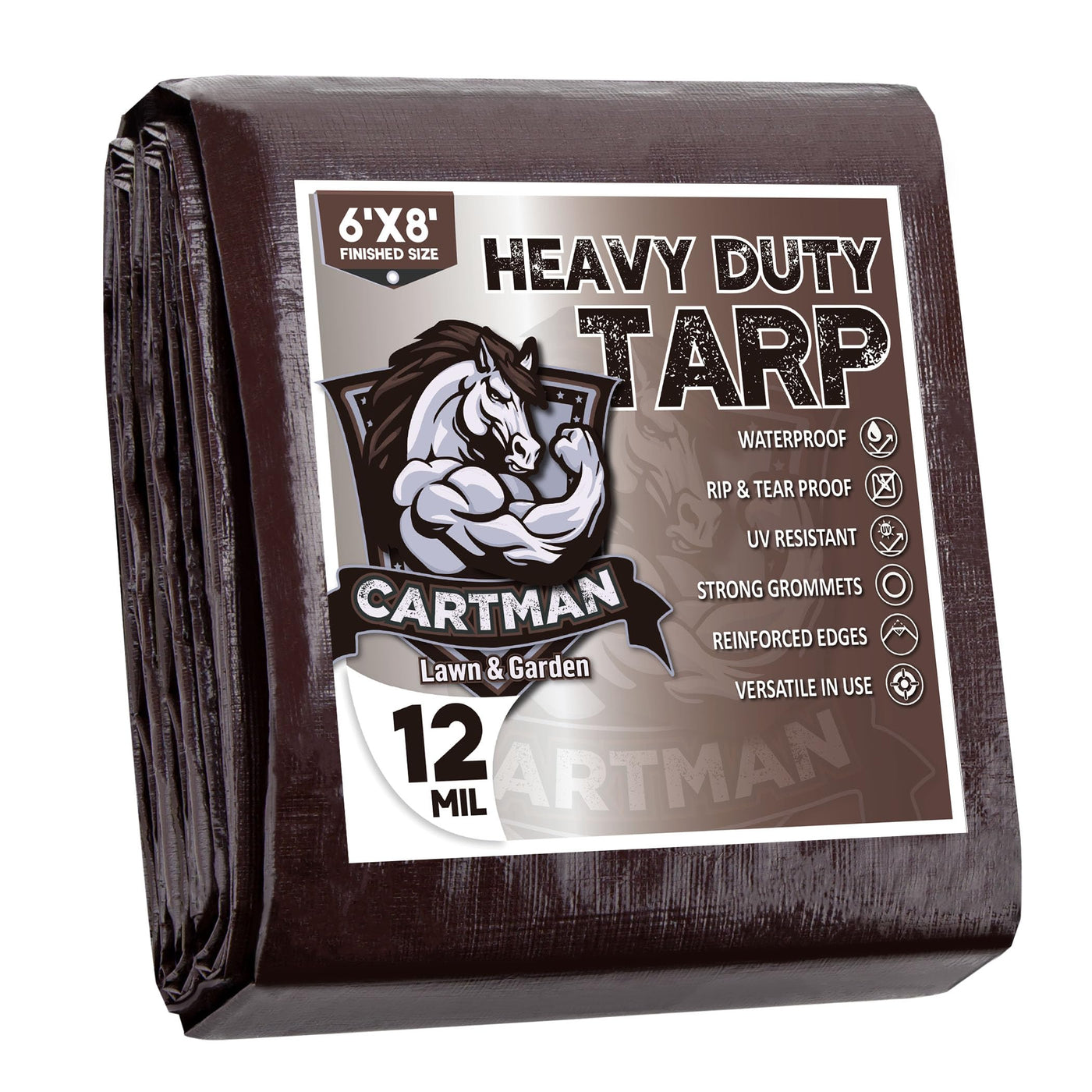 Cartman 12 Mil Brown/Black 16 Mil Silver 20 Mli Brown Poly Tarp Cover