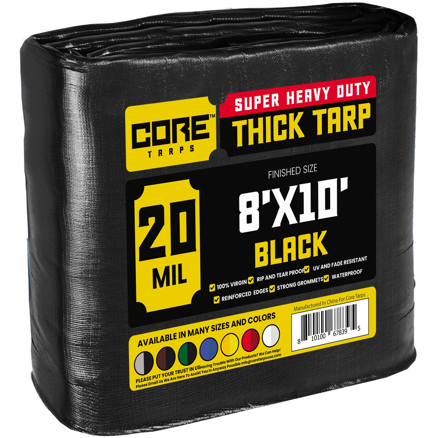 Extra Heavy-Duty Waterproof Tarp – UV-Resistant Rip-Resistant Cover for Roof, Patio, Pool & Boat Protection