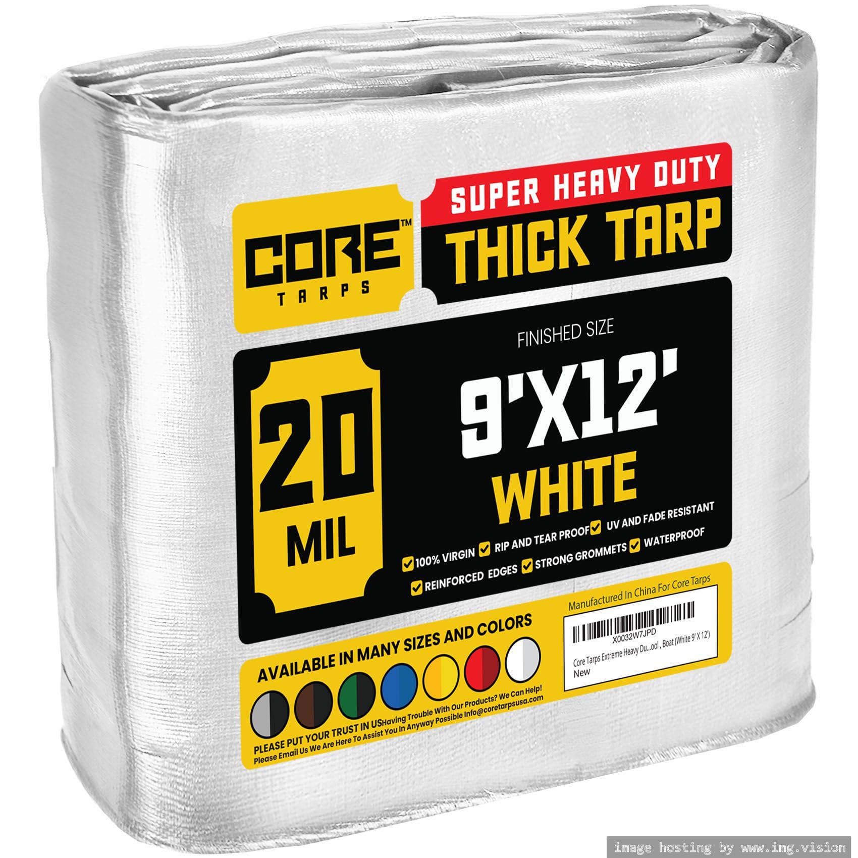 Extra Heavy-Duty Waterproof Tarp – UV-Resistant Rip-Resistant Cover for Roof, Patio, Pool & Boat Protection