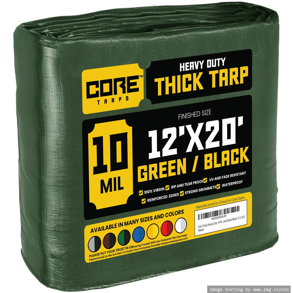 Extra Heavy-Duty Waterproof Tarp – UV-Resistant Rip-Resistant Cover for Roof, Patio, Pool & Boat Protection