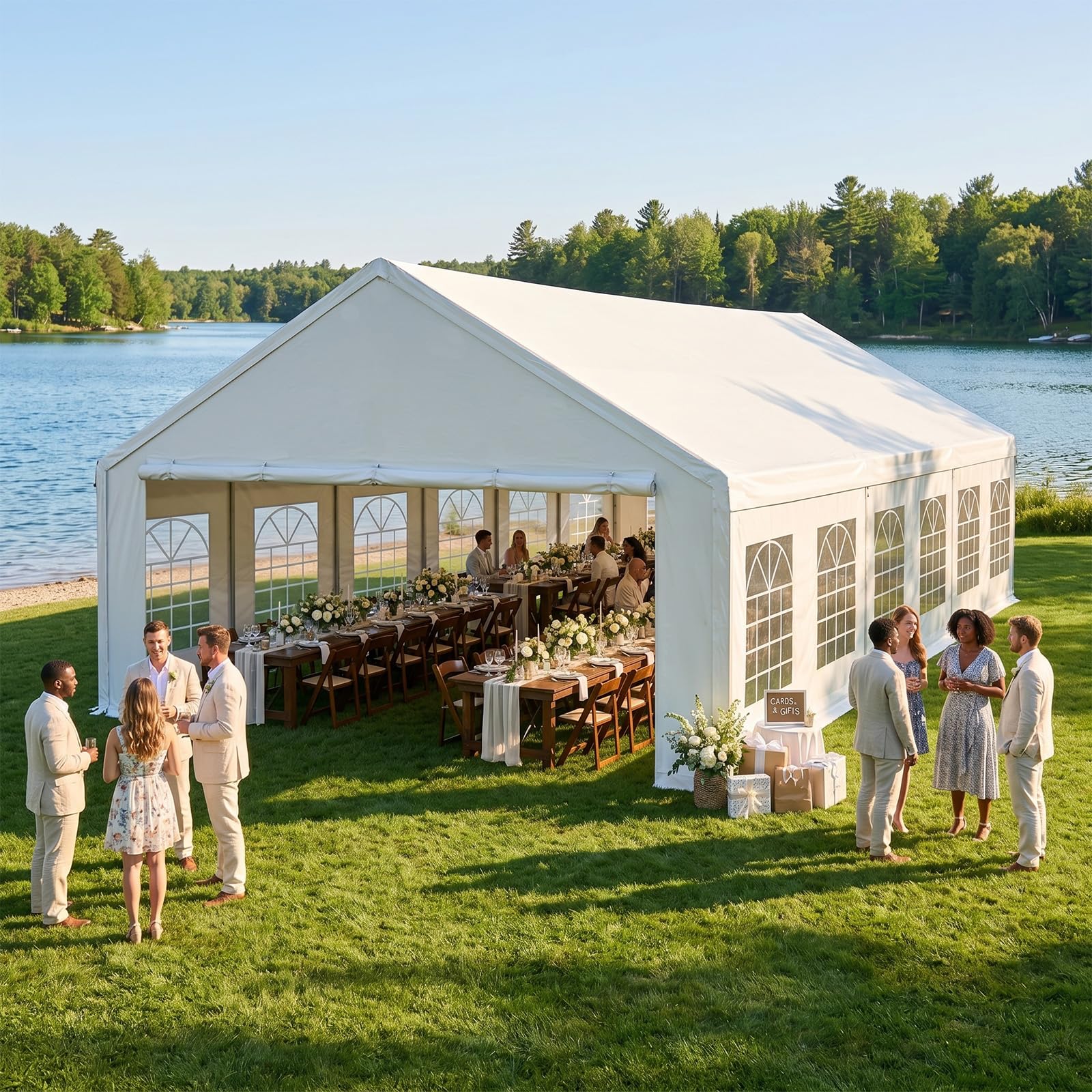 Heavy-Duty Party Tent – Waterproof Canopy Shelter with Removable Sidewalls for Events & Outdoor Gatherings