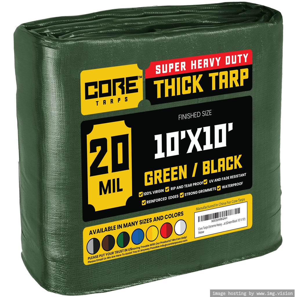 Extra Heavy-Duty Waterproof Tarp – UV-Resistant Rip-Resistant Cover for Roof, Patio, Pool & Boat Protection