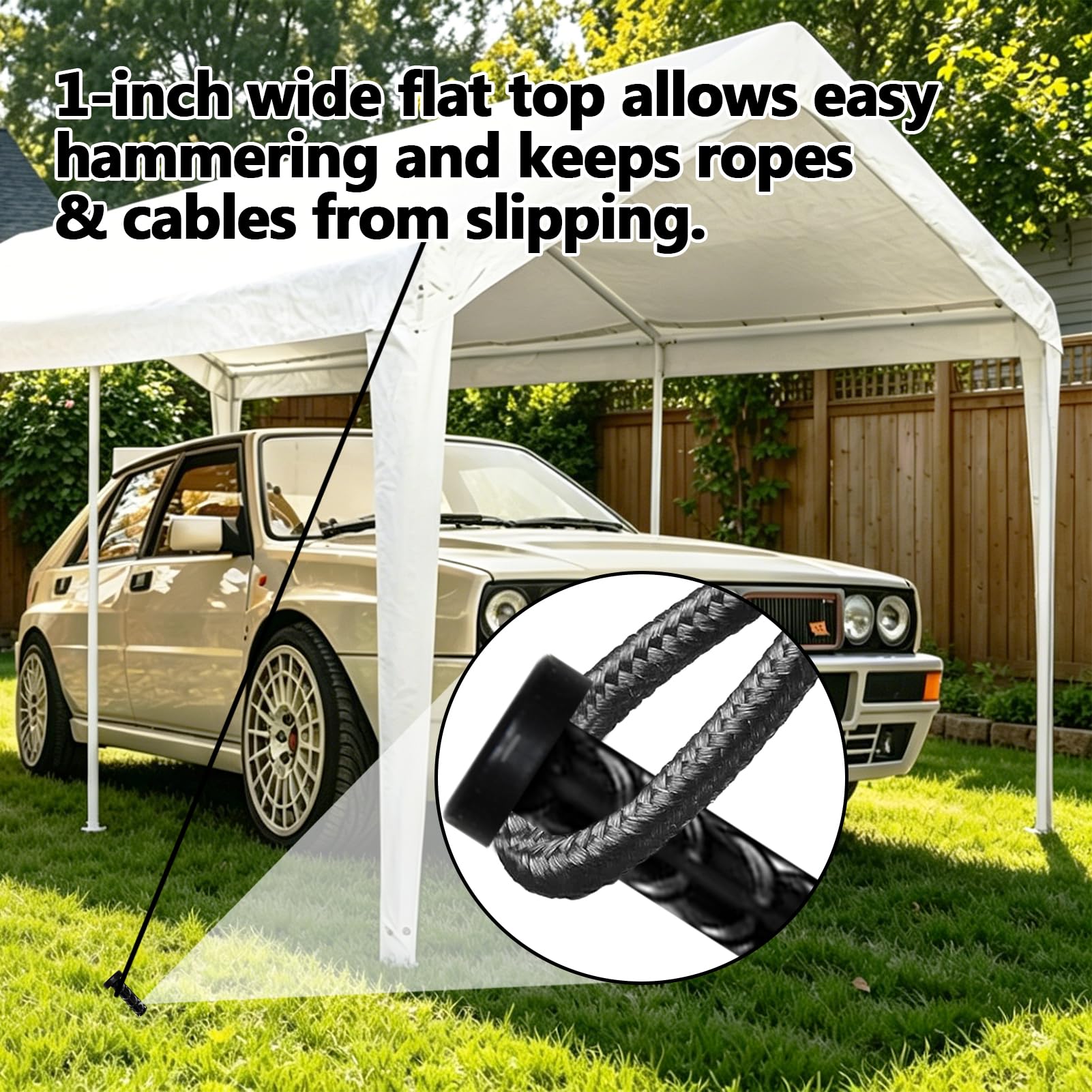 Galvanized Tent Stakes & Hammer Set – Heavy-Duty Non-Rust Anchors for Camping & Canopies