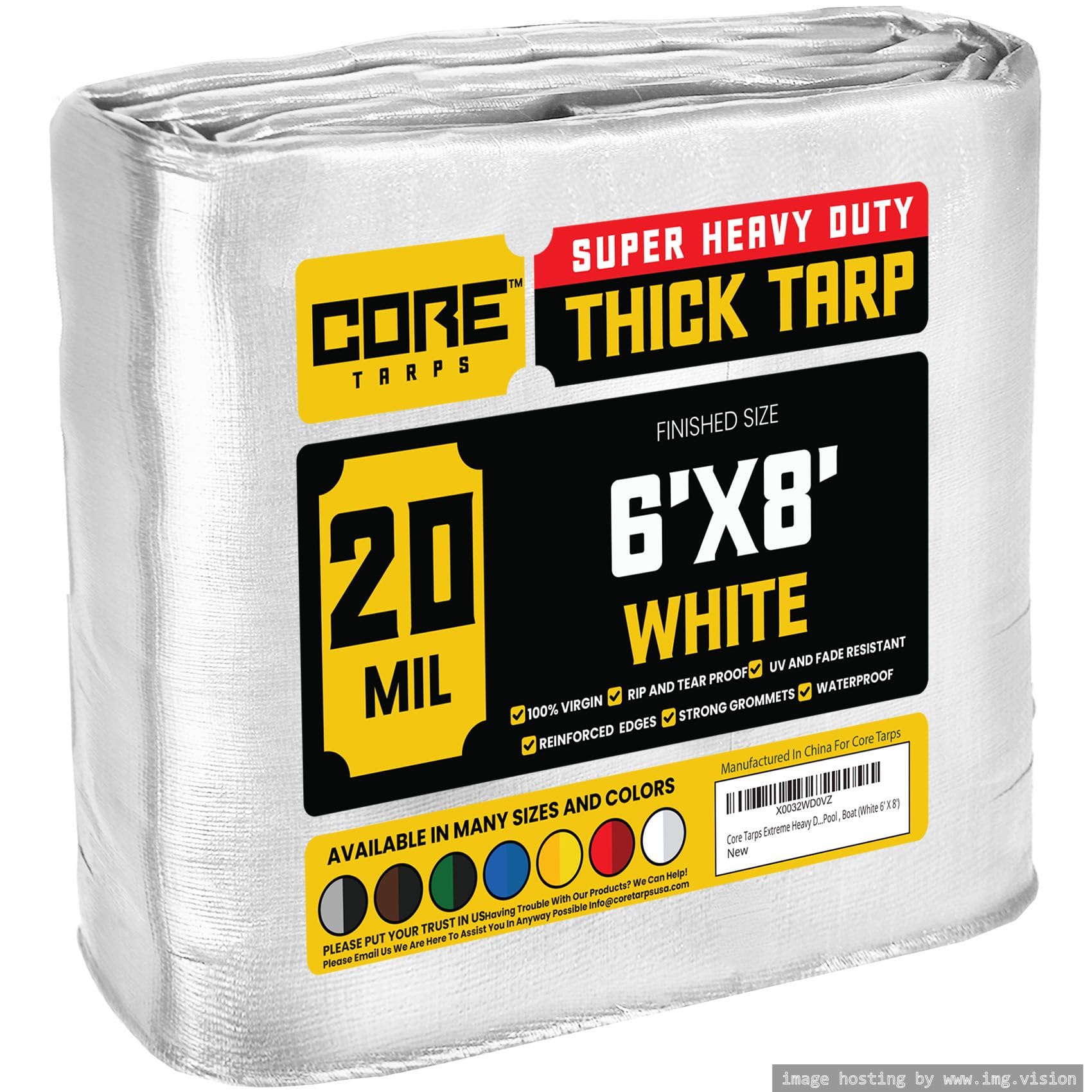 Extra Heavy-Duty Waterproof Tarp – UV-Resistant Rip-Resistant Cover for Roof, Patio, Pool & Boat Protection