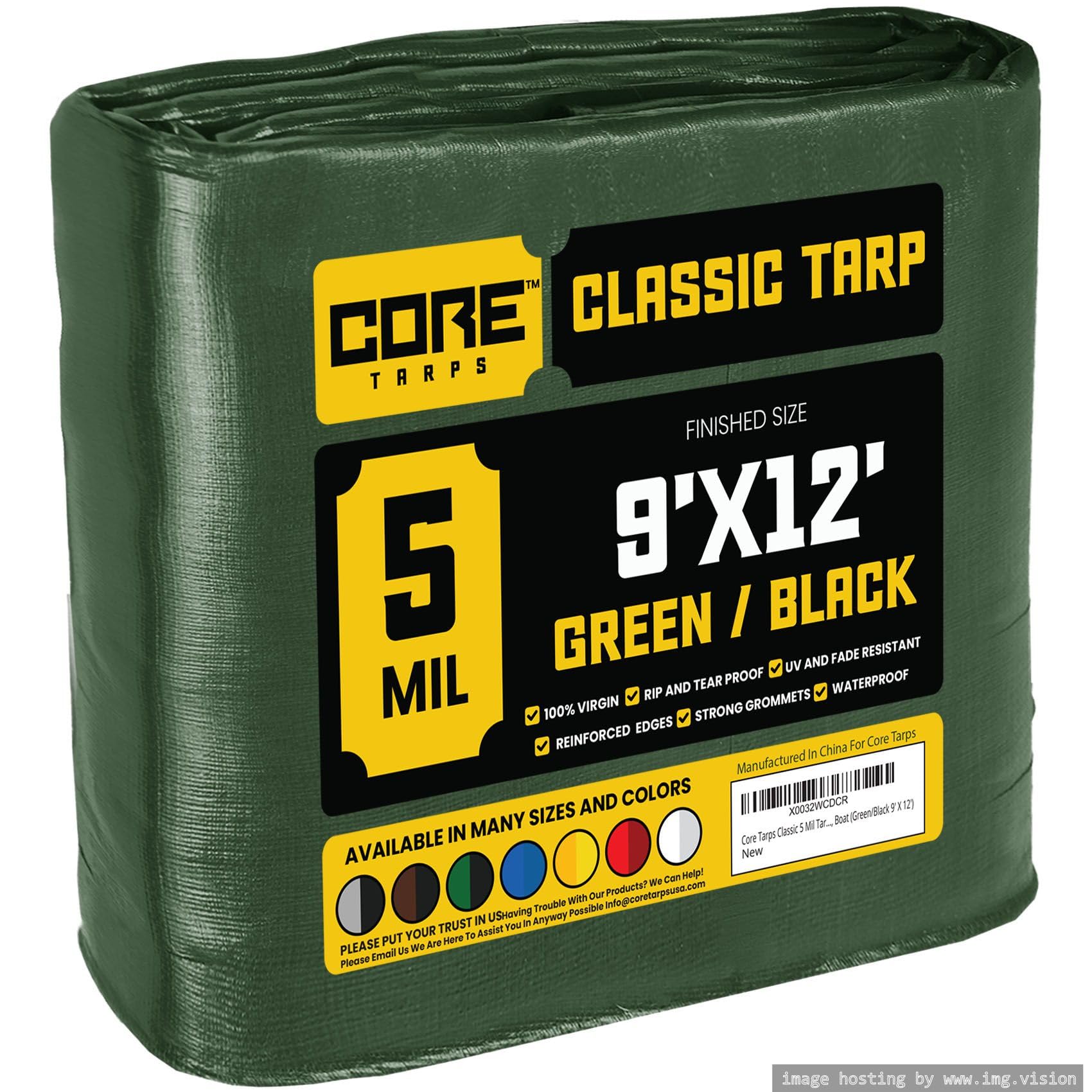 Extra Heavy-Duty Waterproof Tarp – UV-Resistant Rip-Resistant Cover for Roof, Patio, Pool & Boat Protection