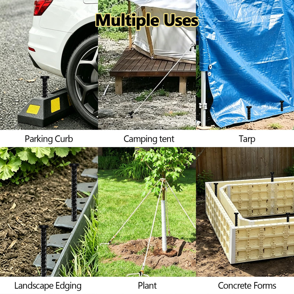 Galvanized Tent Stakes & Hammer Set – Heavy-Duty Non-Rust Anchors for Camping & Canopies