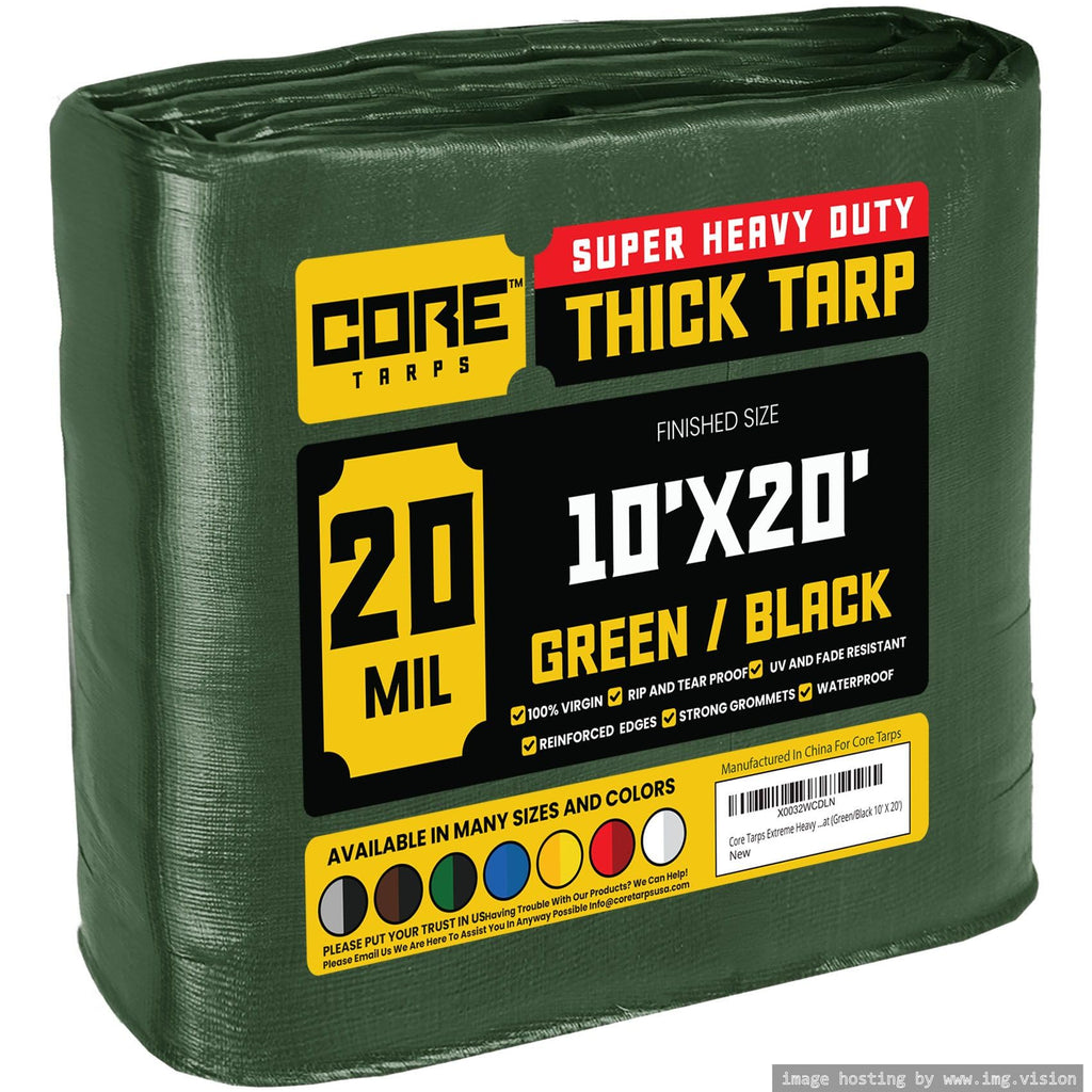 Extra Heavy-Duty Waterproof Tarp – UV-Resistant Rip-Resistant Cover for Roof, Patio, Pool & Boat Protection