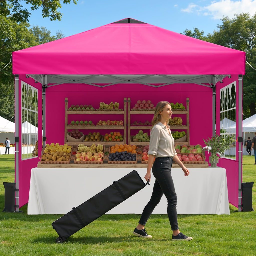 10 × 10 FT Pop-Up Canopy Tent – One-Push Outdoor Gazebo for Events, Camping & Commercial Use