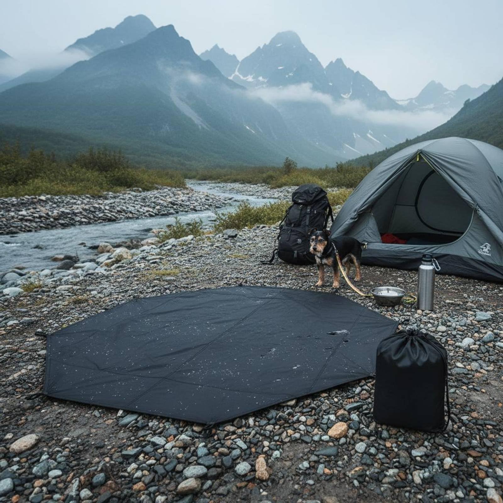 Pyramid Tent Footprint – Waterproof Heavy-Duty Oxford Ground Sheet for Camping & Hiking