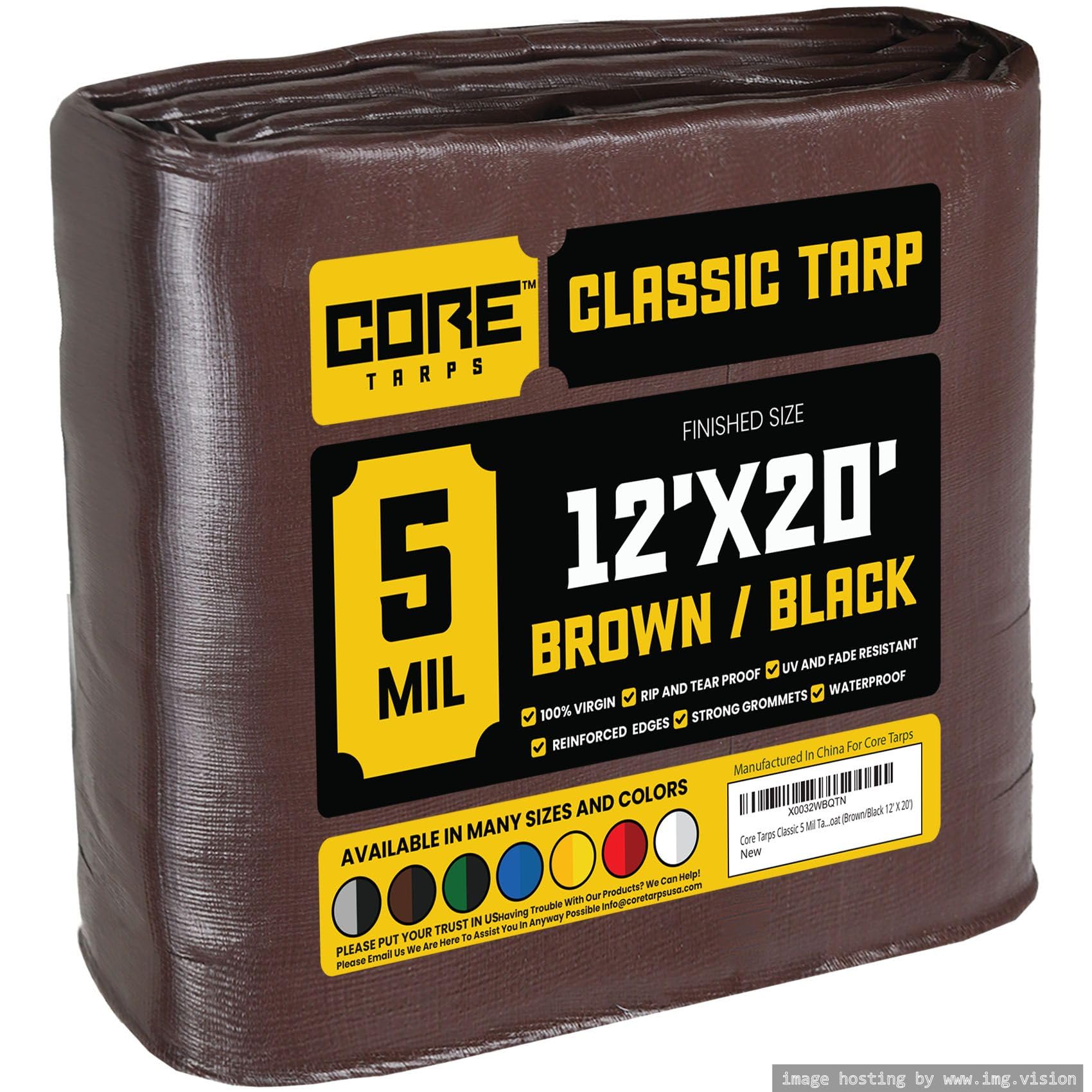 Extra Heavy-Duty Waterproof Tarp – UV-Resistant Rip-Resistant Cover for Roof, Patio, Pool & Boat Protection