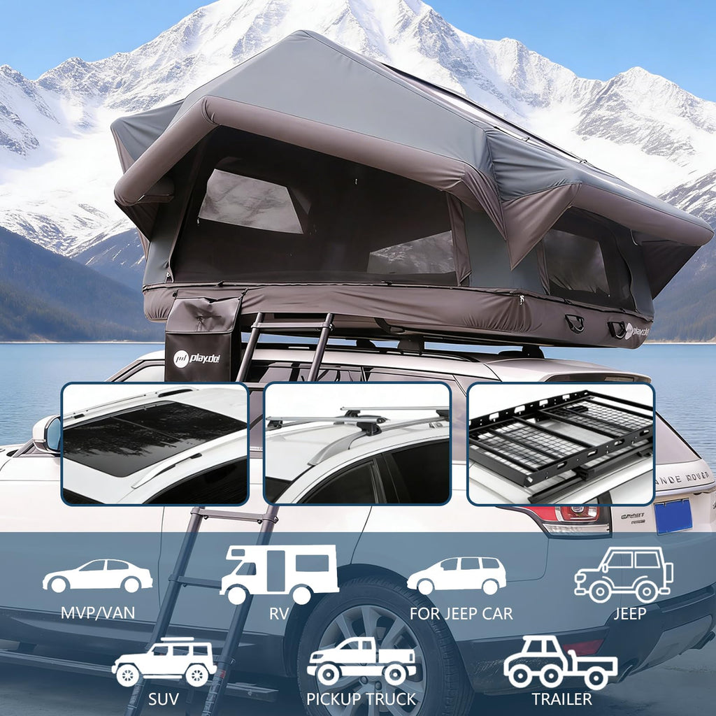 Inflatable Rooftop Tent – Waterproof Pop-Up Air Tent with Skylight for SUV & Truck Camping