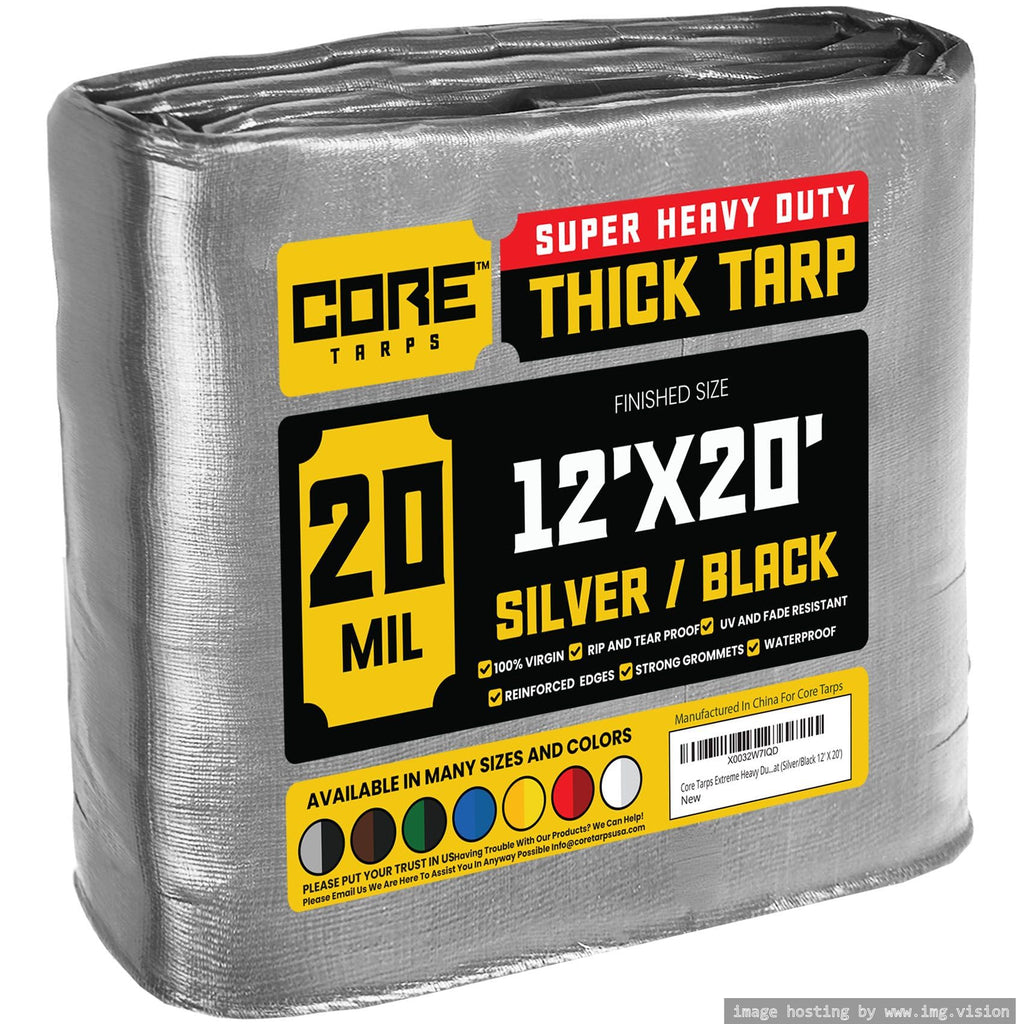 Extra Heavy-Duty Waterproof Tarp – UV-Resistant Rip-Resistant Cover for Roof, Patio, Pool & Boat Protection