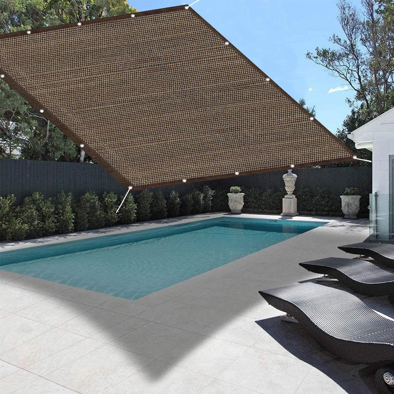 Rectangular UV95% Sun Shade Awning – 3.6 × 3.8 m Outdoor Canopy for Balcony, Garden & Terrace, Grey