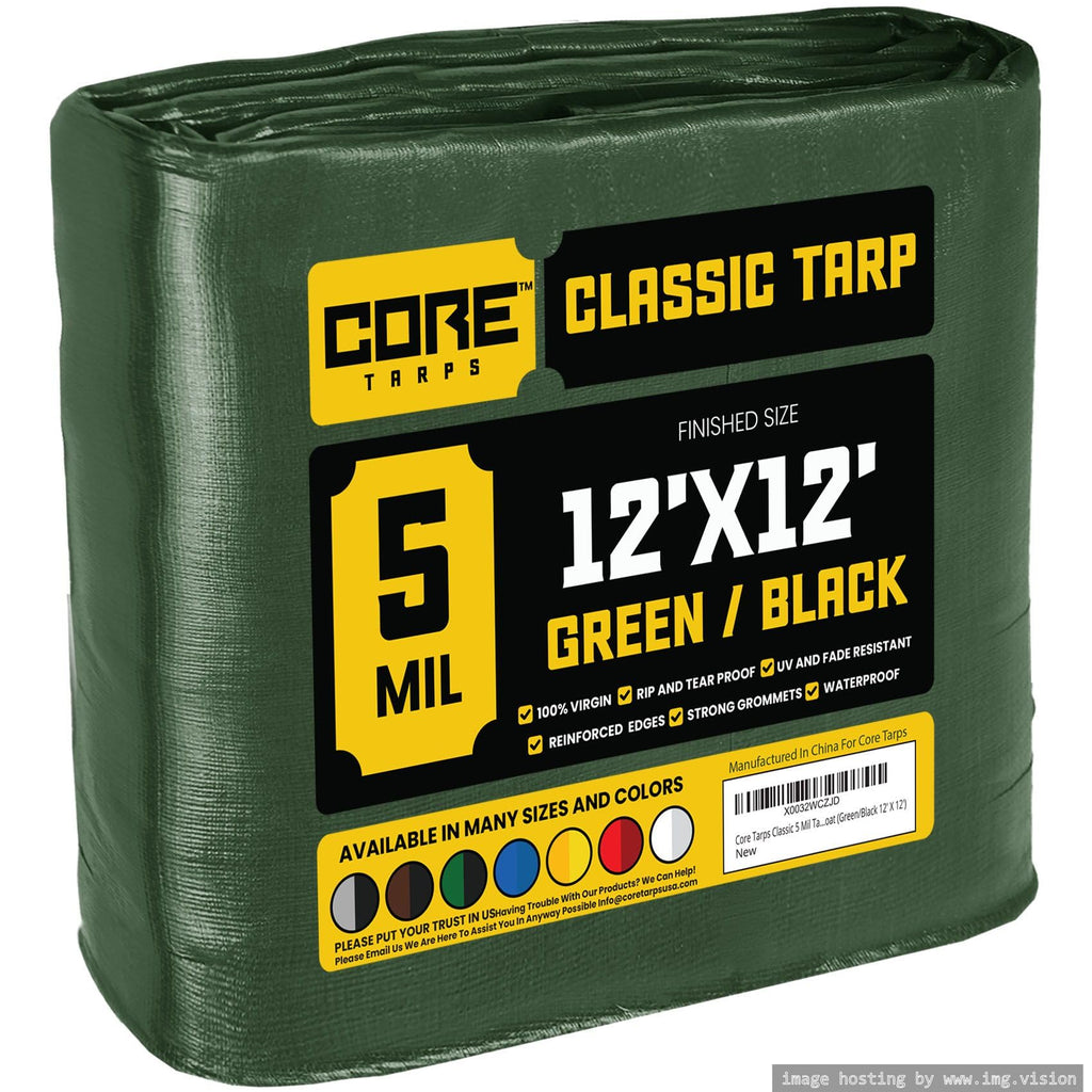 Extra Heavy-Duty Waterproof Tarp – UV-Resistant Rip-Resistant Cover for Roof, Patio, Pool & Boat Protection