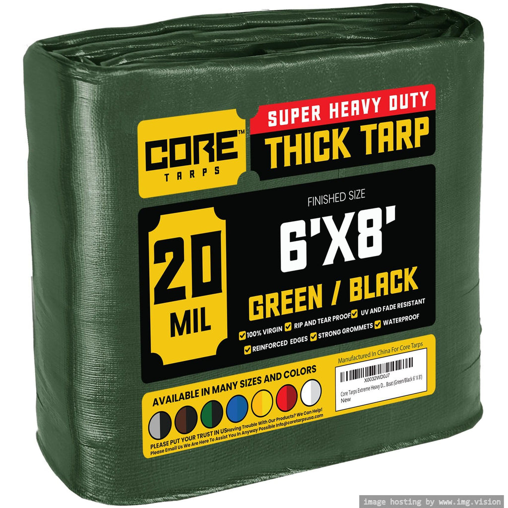 Extra Heavy-Duty Waterproof Tarp – UV-Resistant Rip-Resistant Cover for Roof, Patio, Pool & Boat Protection