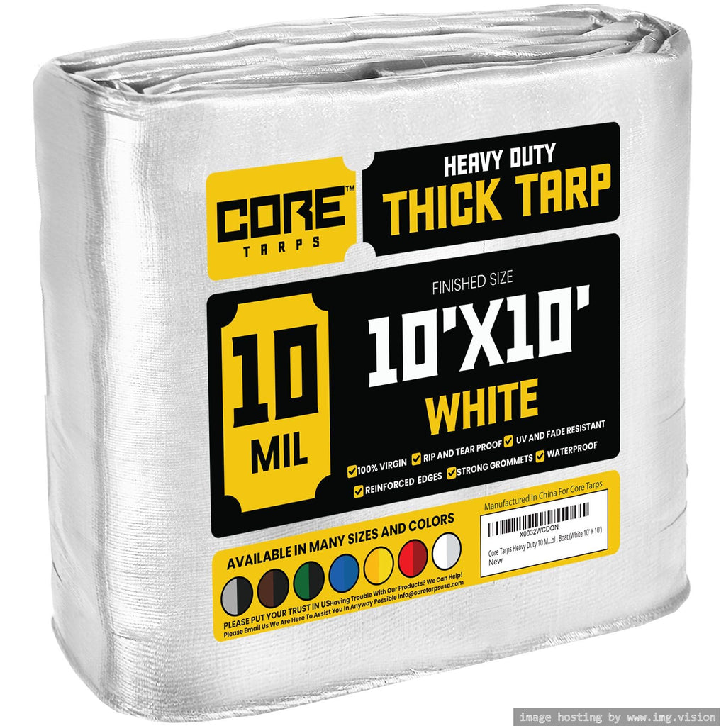Extra Heavy-Duty Waterproof Tarp – UV-Resistant Rip-Resistant Cover for Roof, Patio, Pool & Boat Protection