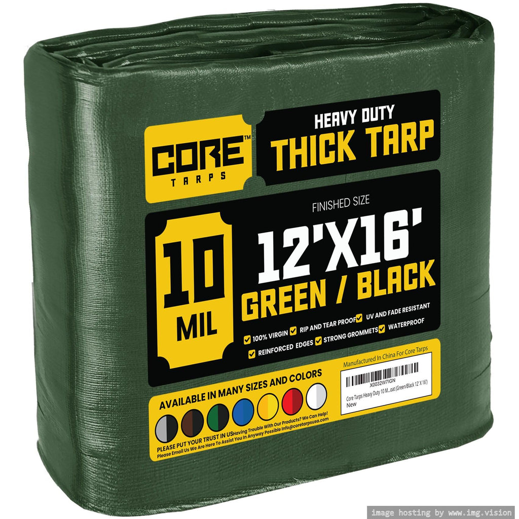 Extra Heavy-Duty Waterproof Tarp – UV-Resistant Rip-Resistant Cover for Roof, Patio, Pool & Boat Protection