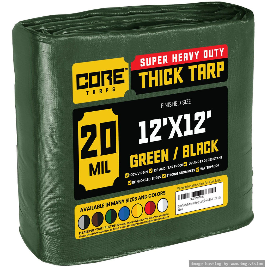 Extra Heavy-Duty Waterproof Tarp – UV-Resistant Rip-Resistant Cover for Roof, Patio, Pool & Boat Protection