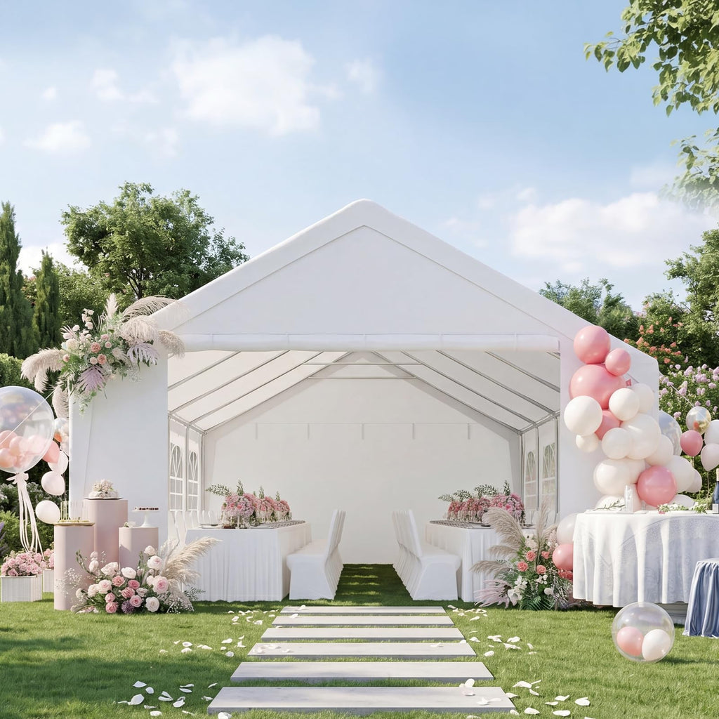 Heavy-Duty Commercial Party Tent – Waterproof Canopy with Removable Sidewalls for Events & Outdoor Gatherings, White