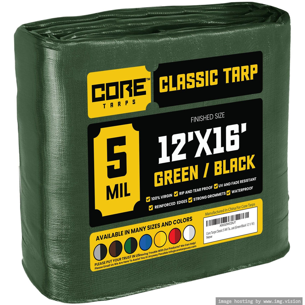 Extra Heavy-Duty Waterproof Tarp – UV-Resistant Rip-Resistant Cover for Roof, Patio, Pool & Boat Protection