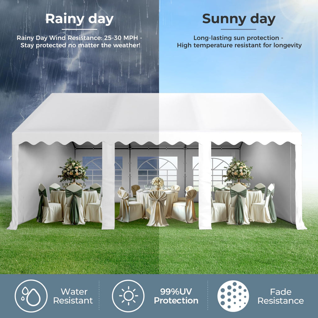Heavy-Duty Canopy Tent – Outdoor Gazebo Shelter with Removable Sidewalls for Events & Camping