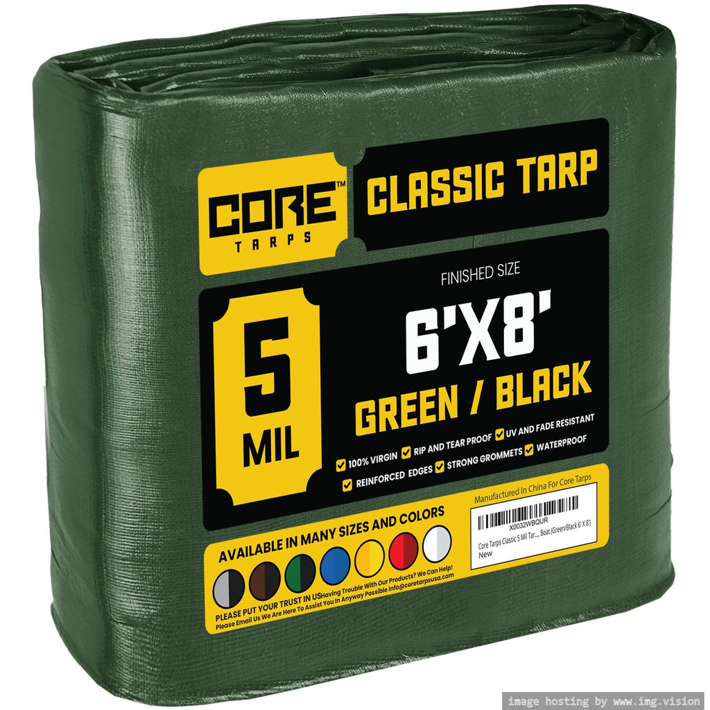 Extra Heavy-Duty Waterproof Tarp – UV-Resistant Rip-Resistant Cover for Roof, Patio, Pool & Boat Protection