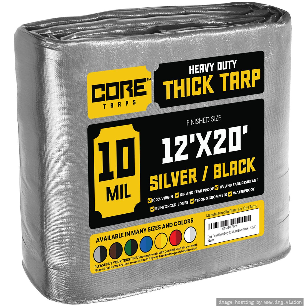 Extra Heavy-Duty Waterproof Tarp – UV-Resistant Rip-Resistant Cover for Roof, Patio, Pool & Boat Protection