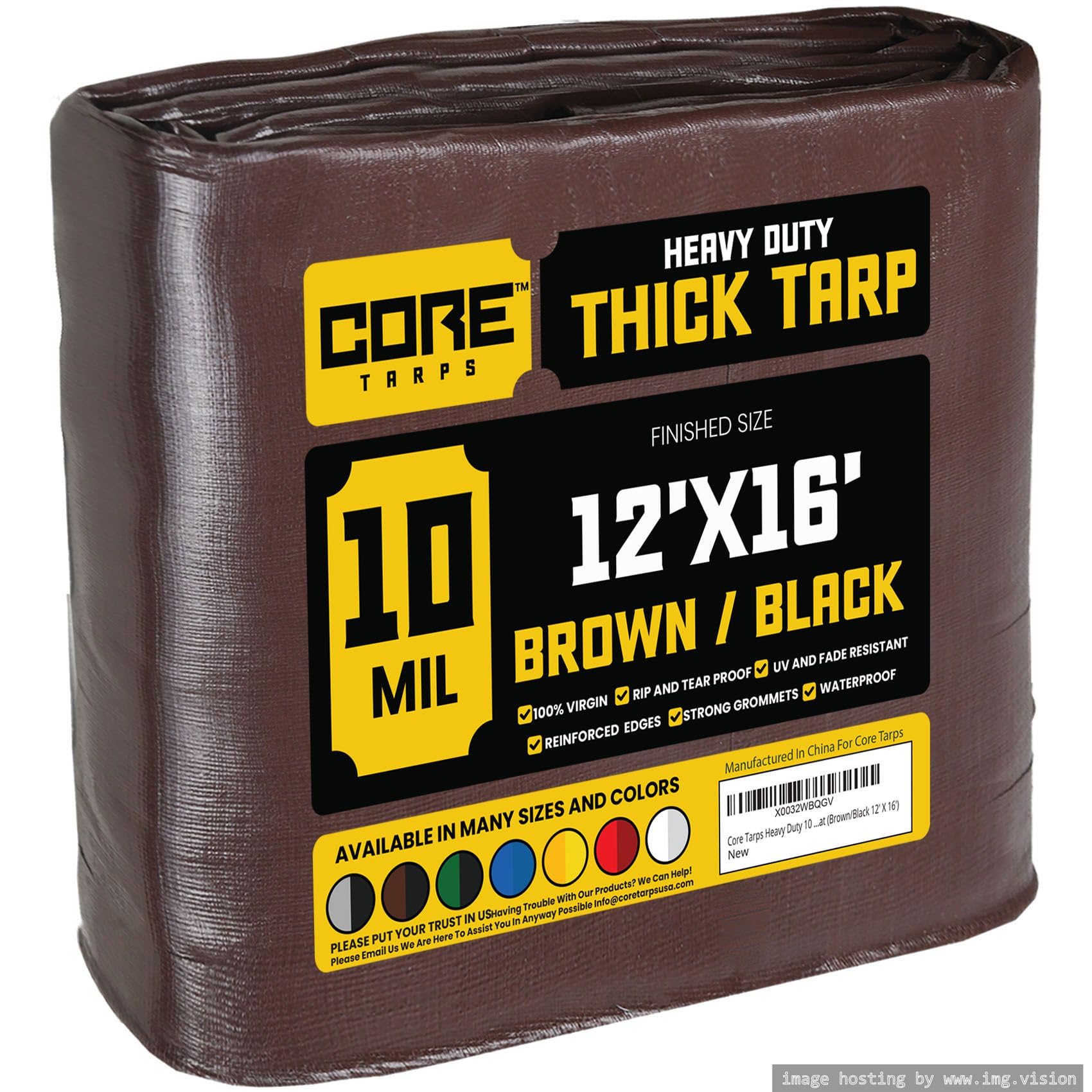 Extra Heavy-Duty Waterproof Tarp – UV-Resistant Rip-Resistant Cover for Roof, Patio, Pool & Boat Protection