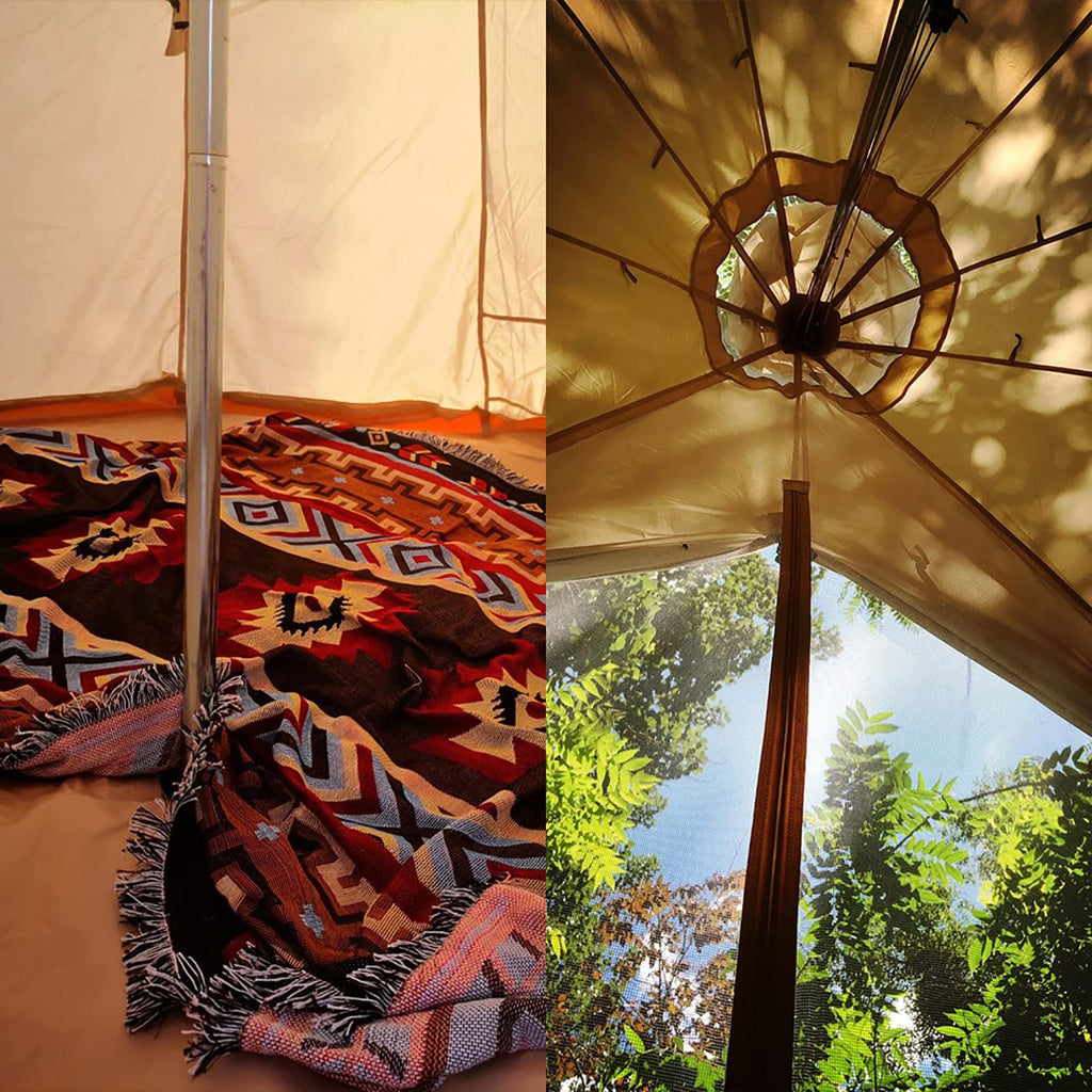 Cotton Canvas Pyramid Tent – Waterproof 3–4 Person All-Season Glamping Shelter 4×4×3m