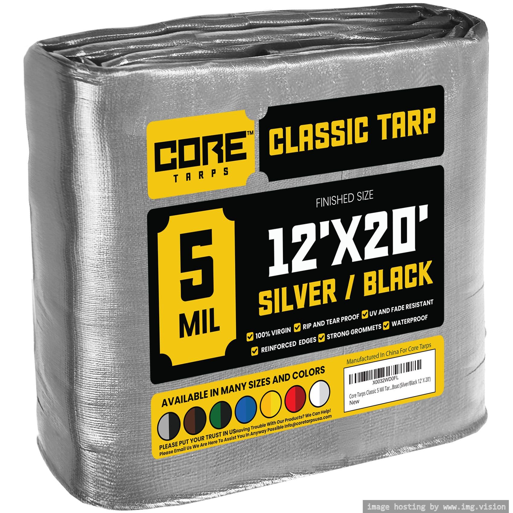 Extra Heavy-Duty Waterproof Tarp – UV-Resistant Rip-Resistant Cover for Roof, Patio, Pool & Boat Protection