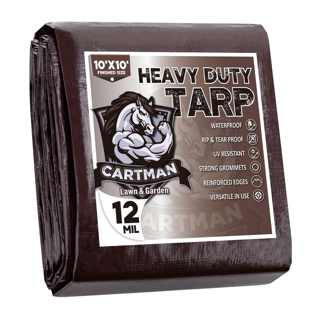 Cartman 12 Mil Brown/Black 16 Mil Silver 20 Mli Brown Poly Tarp Cover