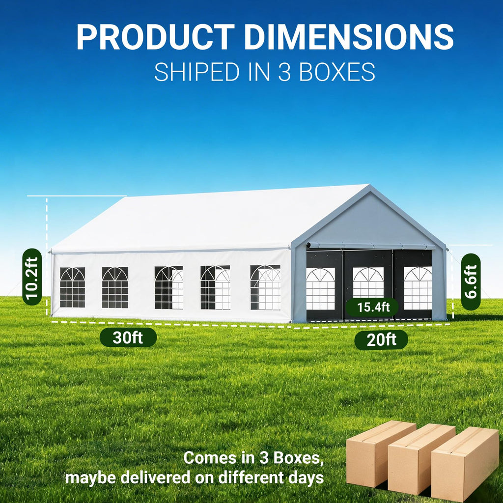 Heavy-Duty Party Tent – Waterproof Canopy Shelter with Removable Sidewalls for Events & Outdoor Gatherings