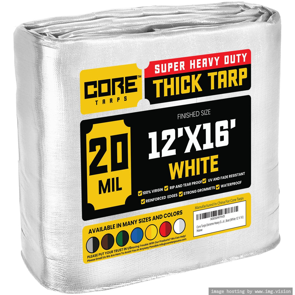 Extra Heavy-Duty Waterproof Tarp – UV-Resistant Rip-Resistant Cover for Roof, Patio, Pool & Boat Protection
