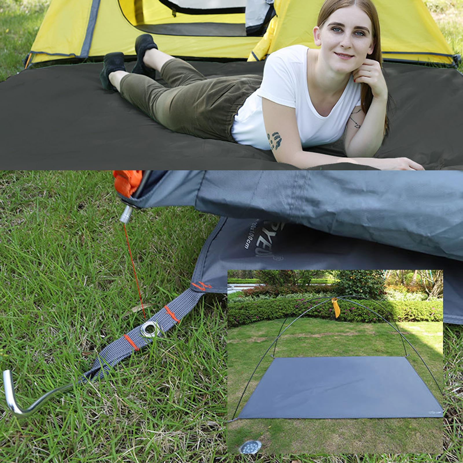210D Oxford Tent Footprint – Ultralight Waterproof Ground Sheet with Stakes for Camping & Outdoor Use