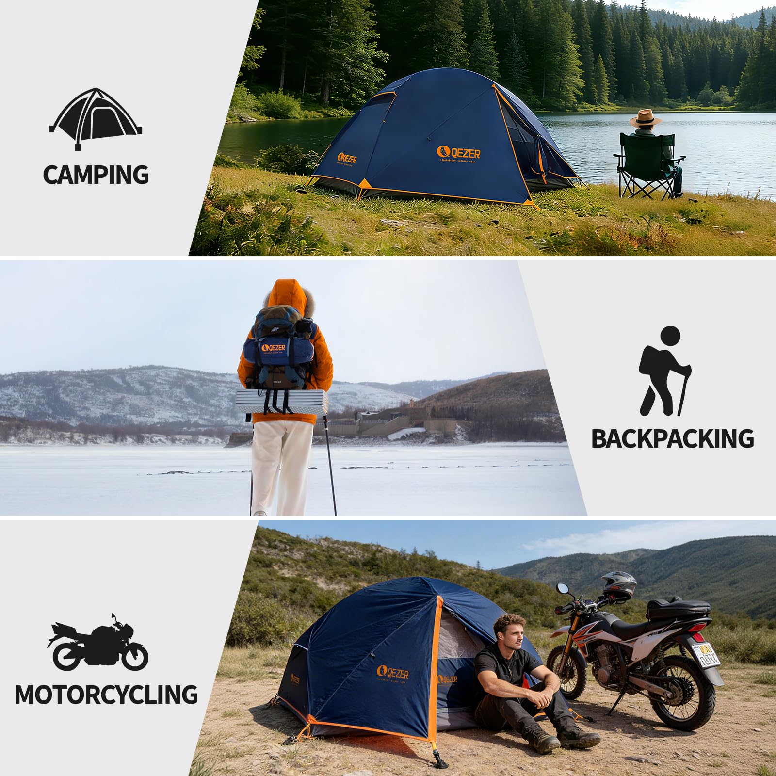 1–2 Person Camping Tent – Windproof Portable Shelter for Hiking, Backpacking & Travel