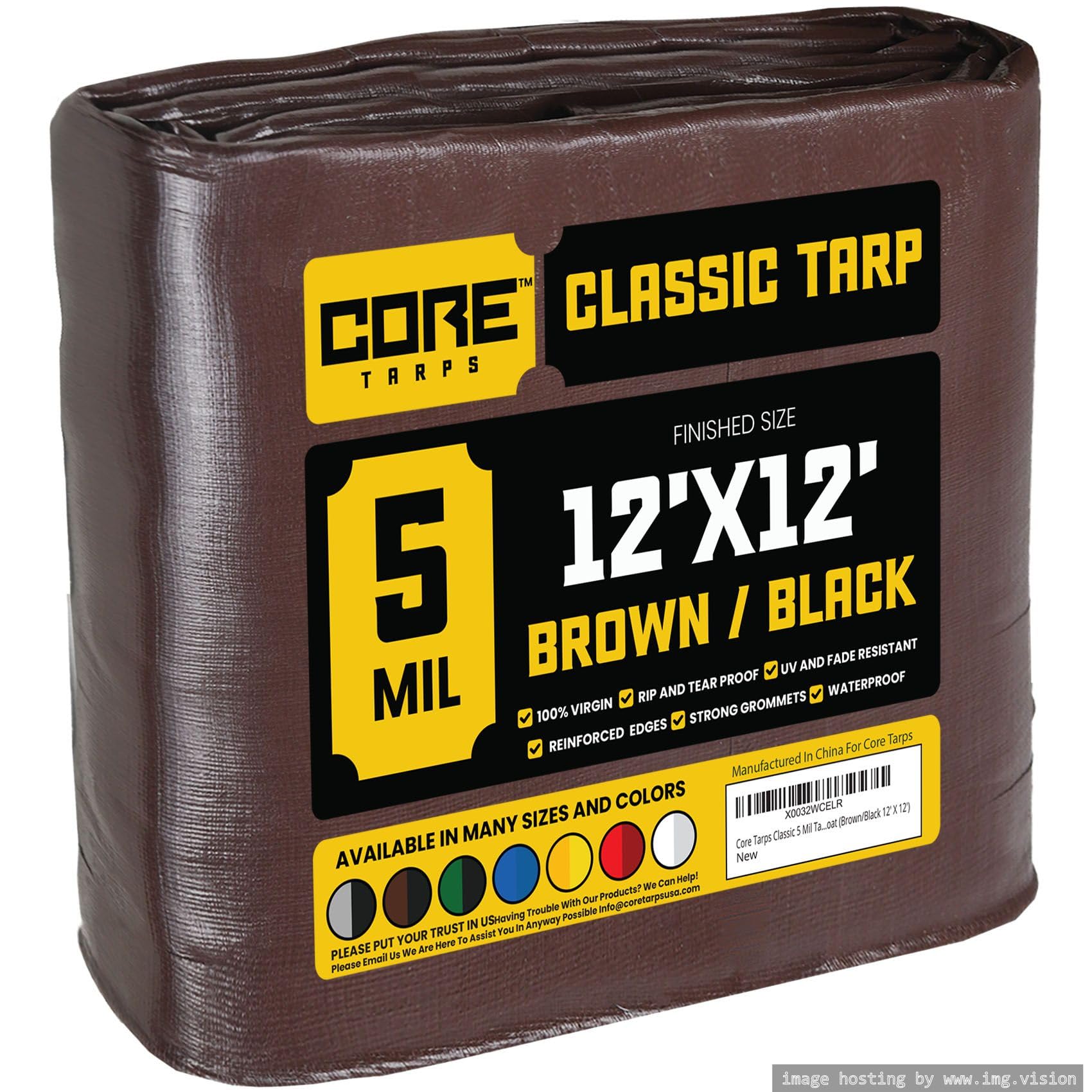 Extra Heavy-Duty Waterproof Tarp – UV-Resistant Rip-Resistant Cover for Roof, Patio, Pool & Boat Protection