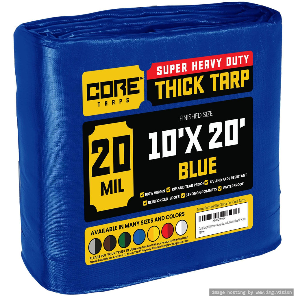Extra Heavy-Duty Waterproof Tarp – UV-Resistant Rip-Resistant Cover for Roof, Patio, Pool & Boat Protection