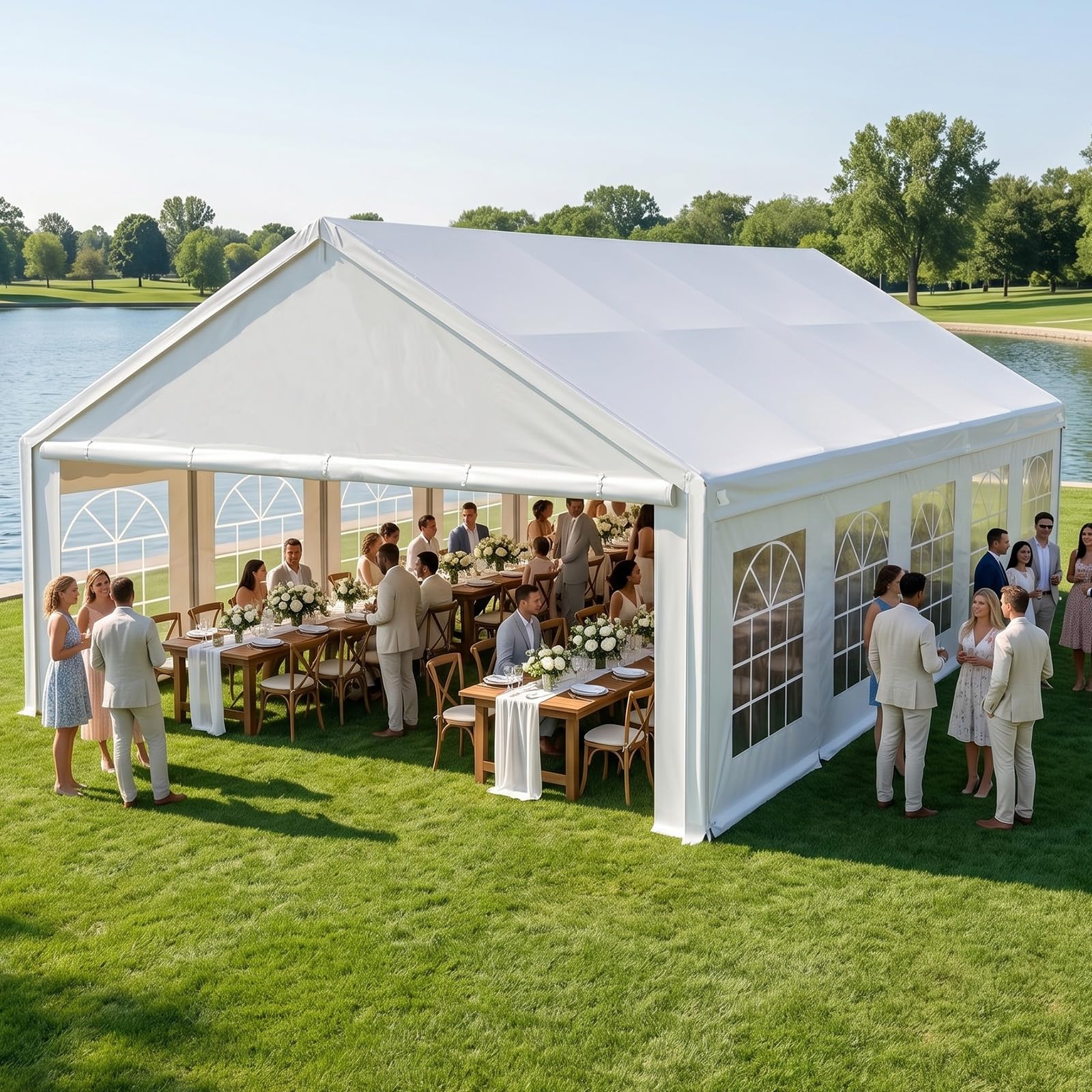 Heavy-Duty Party Tent – Waterproof Canopy Shelter with Removable Sidewalls for Events & Outdoor Gatherings
